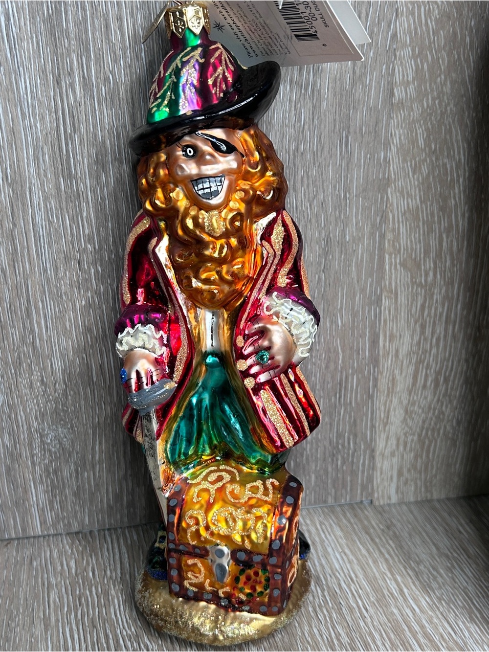 Christopher Radko Skull Duggery •Pirate Ornament • Glass Treasure Chest Figurine